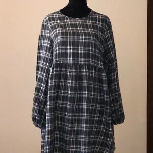 Wild Fable Green and Black Plaid Dress